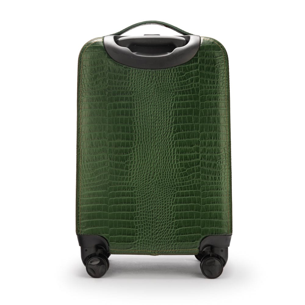 Small leather suitcase, green croc, back
