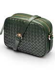 Ivy woven camera bag, green, front
