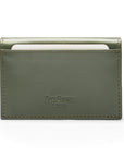 Leather business card holder, green, back