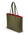 Luxury Leather Tote Bag and Shopper, Green, side view