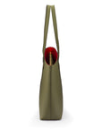 Luxury Leather Tote Bag and Shopper, Green, side