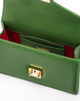 Maya top handle bag, green, inside