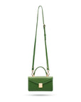 Maya top handle bag, green, with shoulder strap