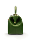 Mini leather Gladstone bag, green, side