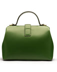 Mini leather Gladstone bag, green, back
