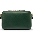 Small leather shoulder bag, green saffiano, back