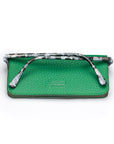 Slim Leather Glasses Lens Cover with Magnetic Closure, Emerald, back