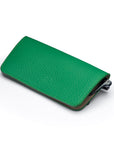 Slim Leather Glasses Lens Cover with Magnetic Closure, Emerald, front