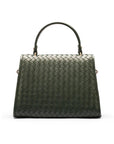 Woven leather Sabrina bag, green, back