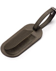 Leather luggage tag, grey