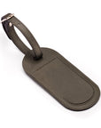 Leather luggage tag, grey, front