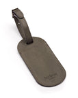 Leather luggage tag, grey, back