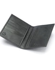 RFID Leather Passport Holder, Grey, open