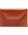 Leather business card holder, Havana tan, front