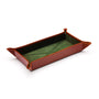 Rectangular valet tray, havana tan with green