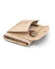 Large leather purse with 15 CC, ivory croc, with coin purse