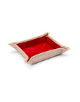 Small leather valet tray, ivory croc