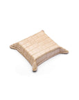 Small leather valet tray, ivory croc, base