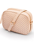 Ivy woven camera bag, ivory, front