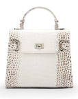 Mini leather Catherine bag, burnished ivory, front