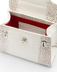 Mini leather Catherine bag, burnished ivory, inside