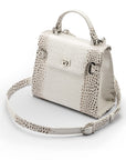 Mini leather Catherine bag, burnished ivory, side