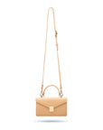 Maya top handle bag, ivory, with long shoulder strap