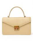 Real python Maya top handle bag, ivory, front