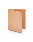 Two-tone compact leather billfold wallet 4 CC, ivory, front