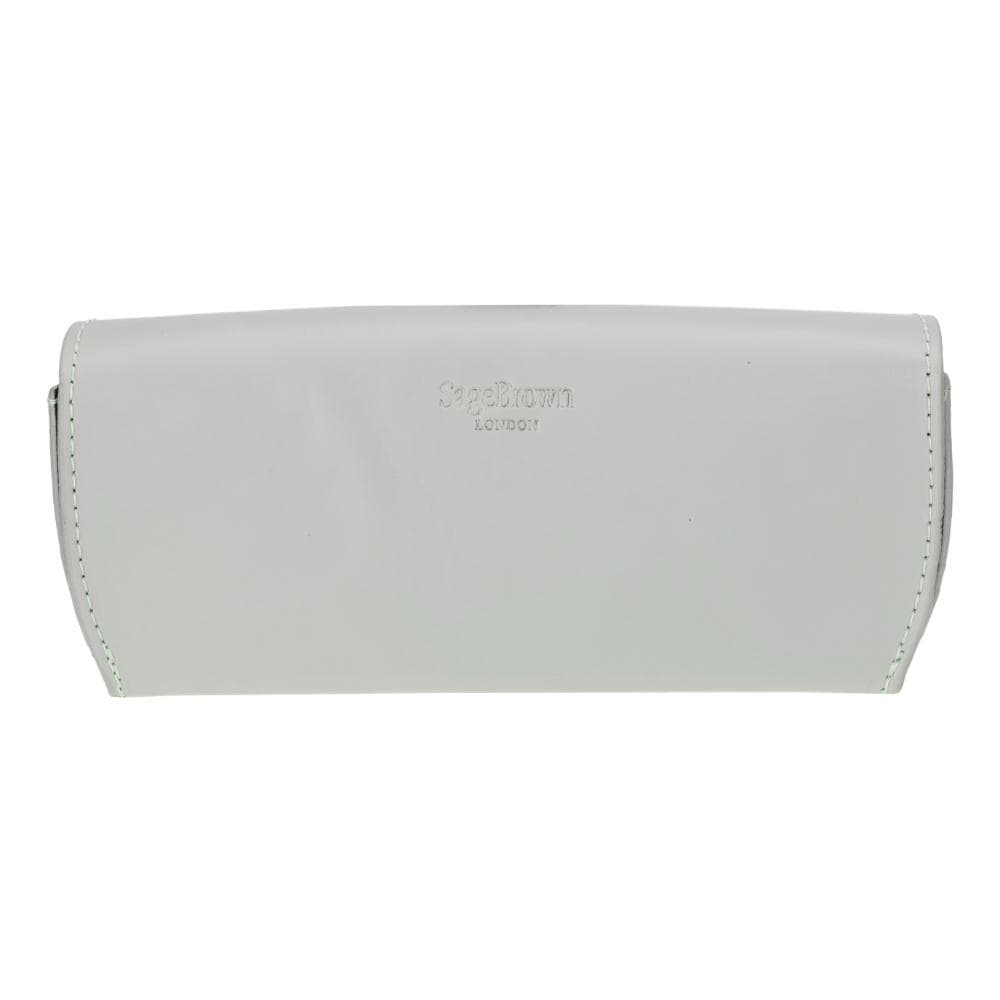 Leather glasses case, mint green, back