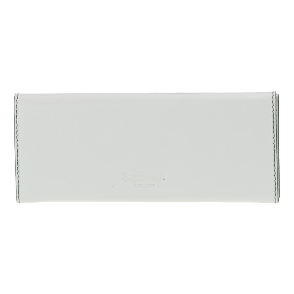 Triangular leather glasses case, mint green, reverse