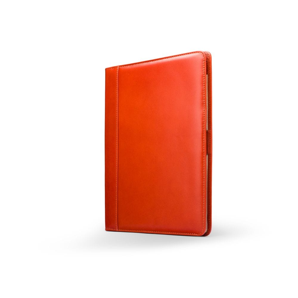 A4 leather document folder, light tan, front