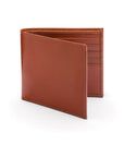Men's bridle leather billfold wallet, light tan bridle hide, front