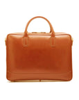 Leather laptop bag, light tan, 17 inch, front