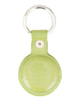Leather air tag holder, lime green, back