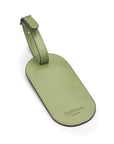 Leather luggage tag, lime green, back