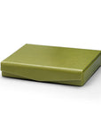 Large Leather Cufflink And Jewellery Box, Lime Green With Red, front
