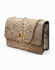 Mini Julia bag, real natural tan python, side