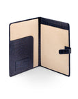 Leather conference folder, navy croc, inside