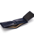 Leather coin wallet, navy croc, interior