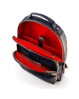 Men's leather 15" laptop backpack, navy croc, inside