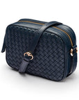Ivy woven camera bag, navy, interior, front