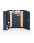 Key wallet with detachable key fob, navy, inside