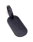Leather luggage tag, navy, back