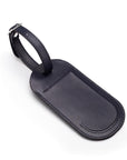 Leather luggage tag, navy, front