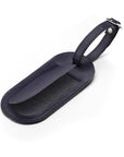 Leather luggage tag, navy