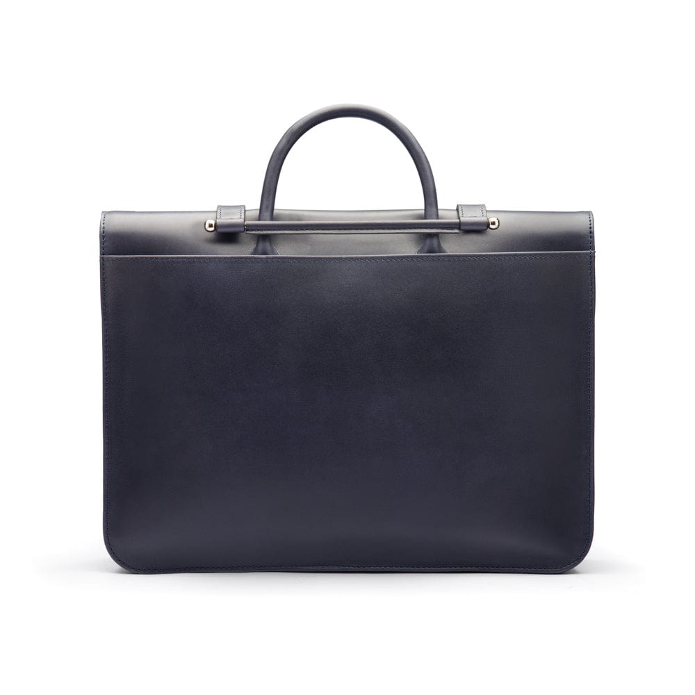 Leather music bag, navy, back