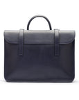 Leather music bag, navy, front view