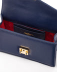 Maya top handle bag, navy, inside
