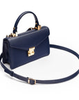 Maya top handle bag, navy, side
